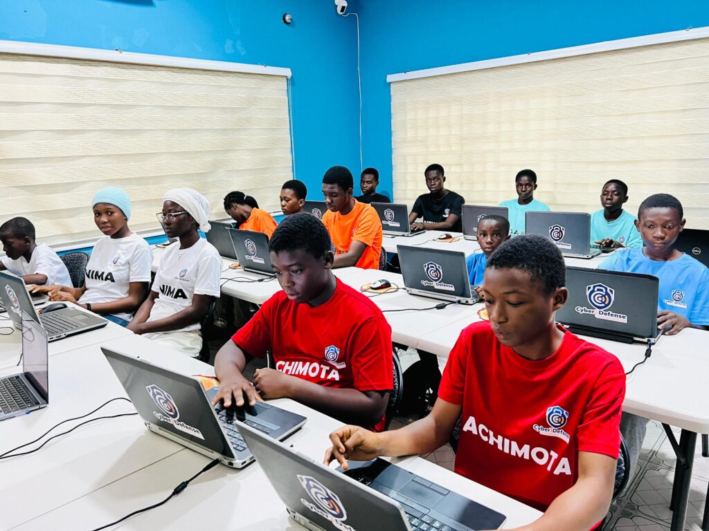kids learning computer programming at cyber1defense